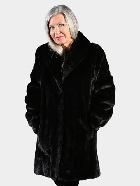 Day Furs Inc. Woman's Two Tone Sheared Mink Fur Jacket