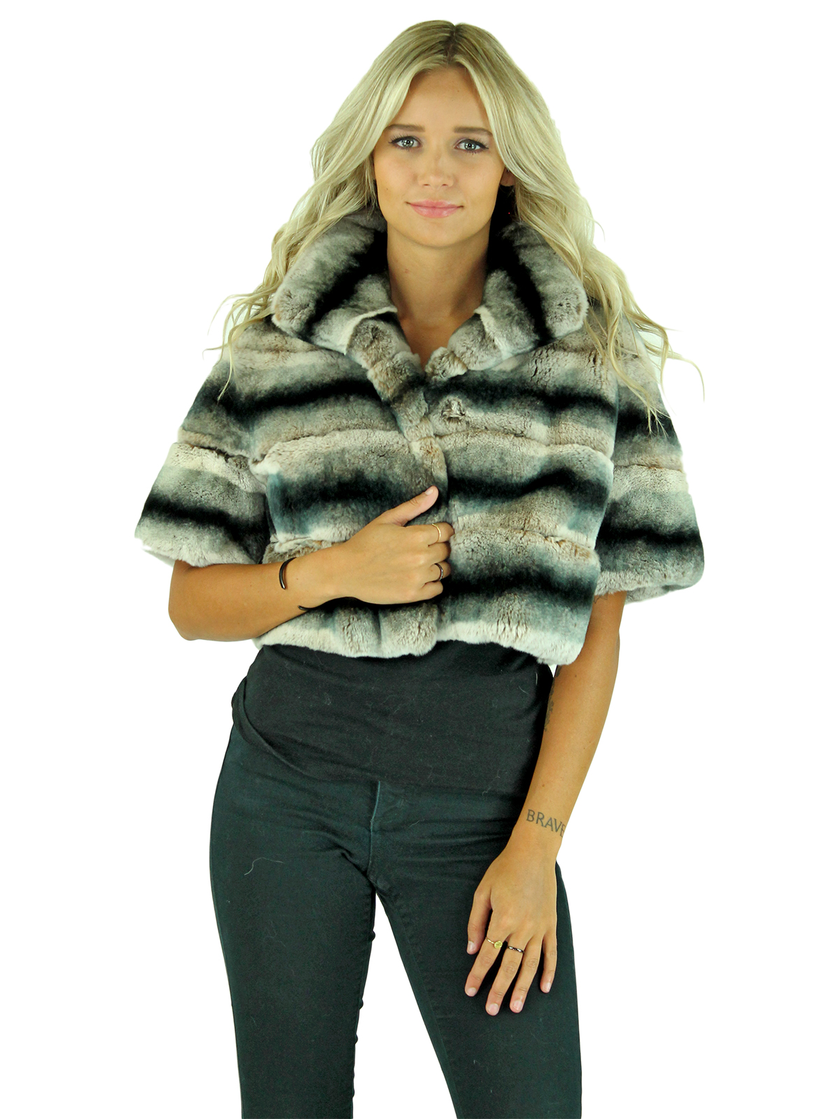 short rabbit fur jacket