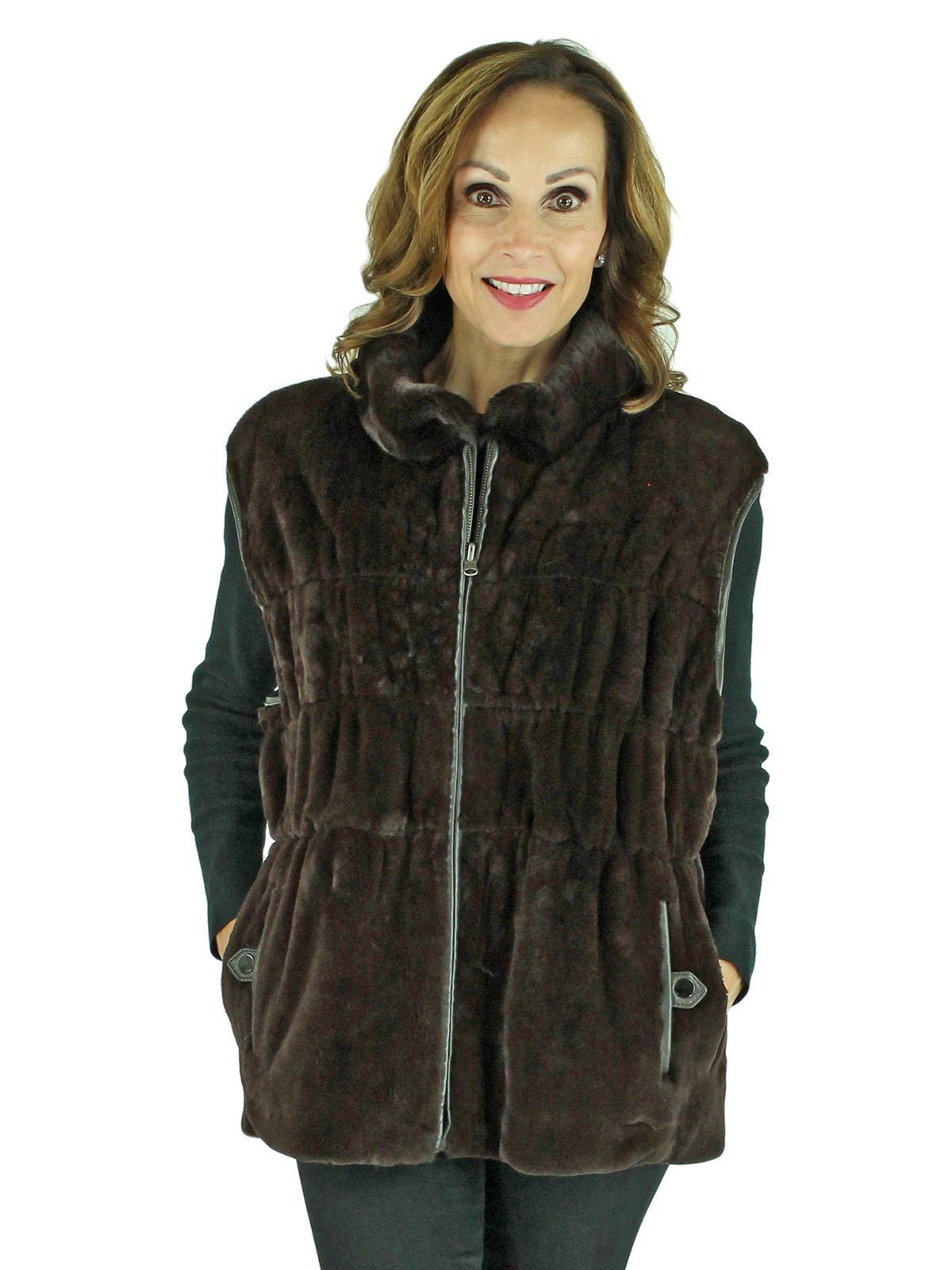 rabbit fur vests