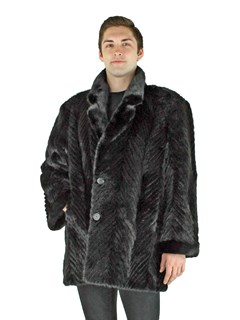 Whiskey Section Mink Fur 3/4 Coat - Men's Fur Coat - 3XL| Estate Furs