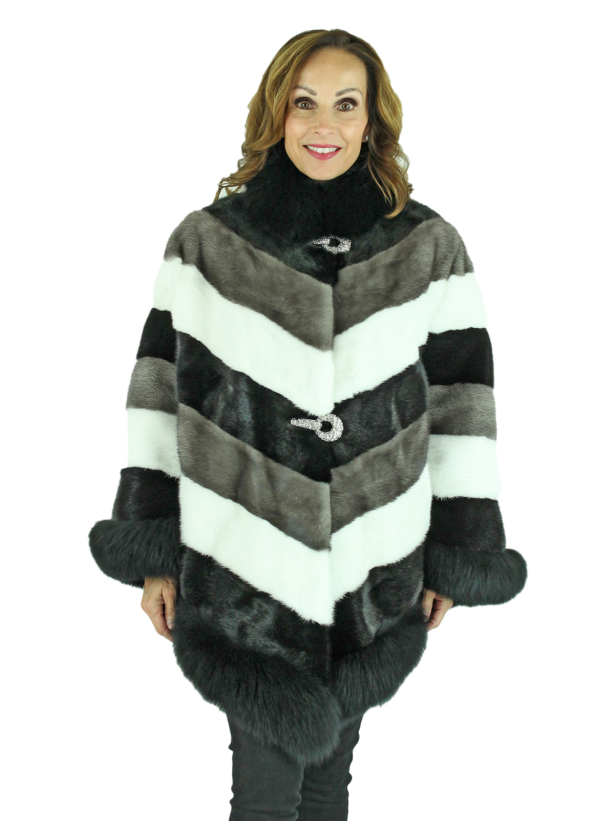 mink poncho cape