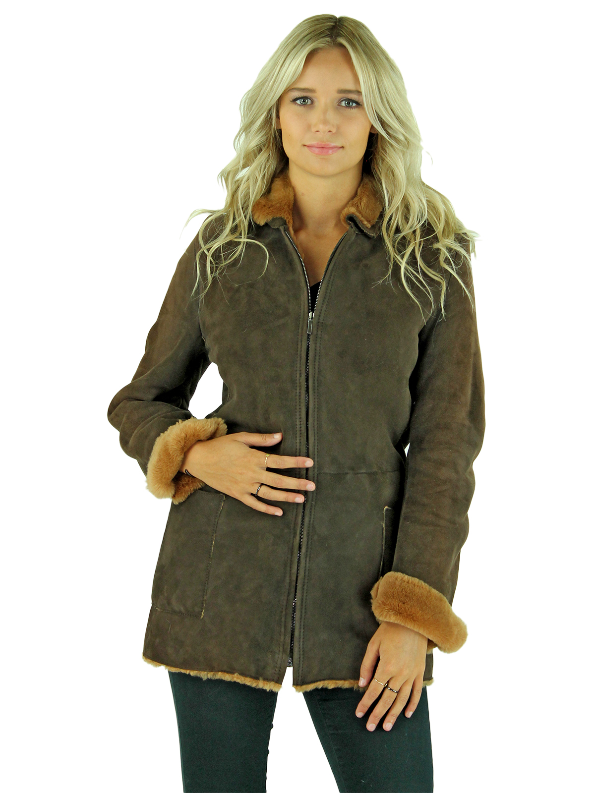brown shearling jacket