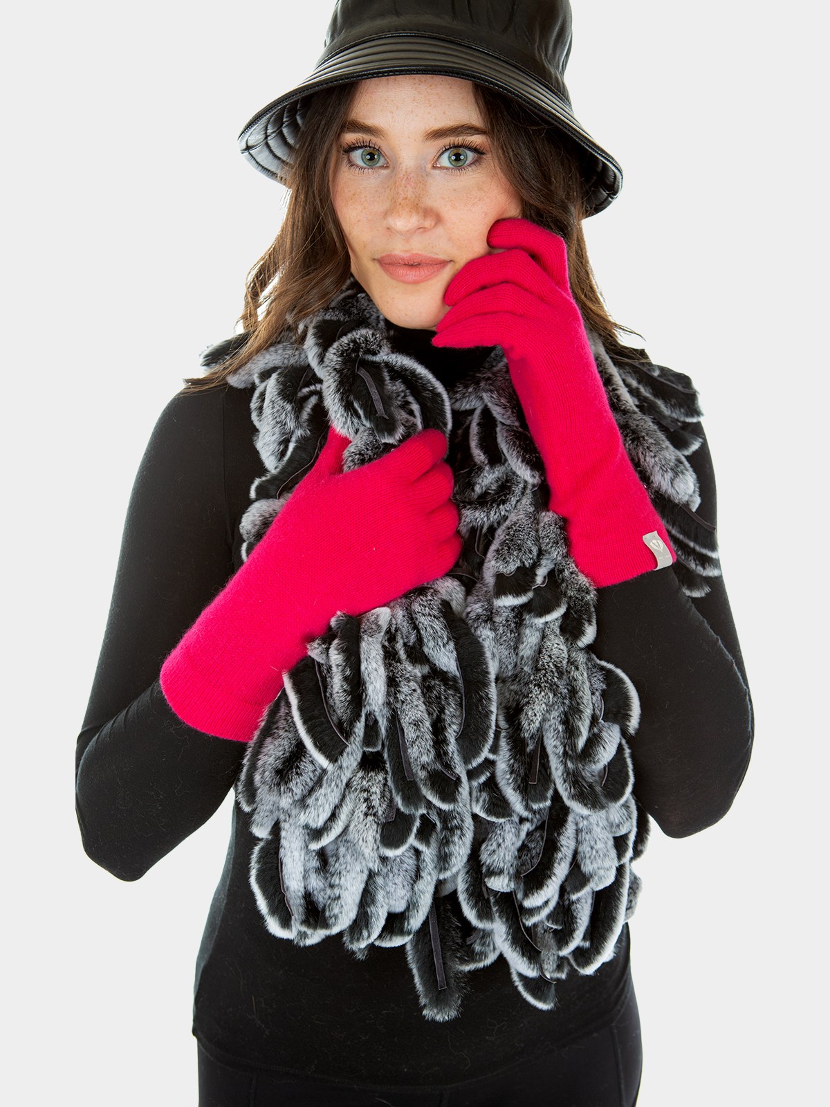 Woman's Pink Cashmere Wool Gloves