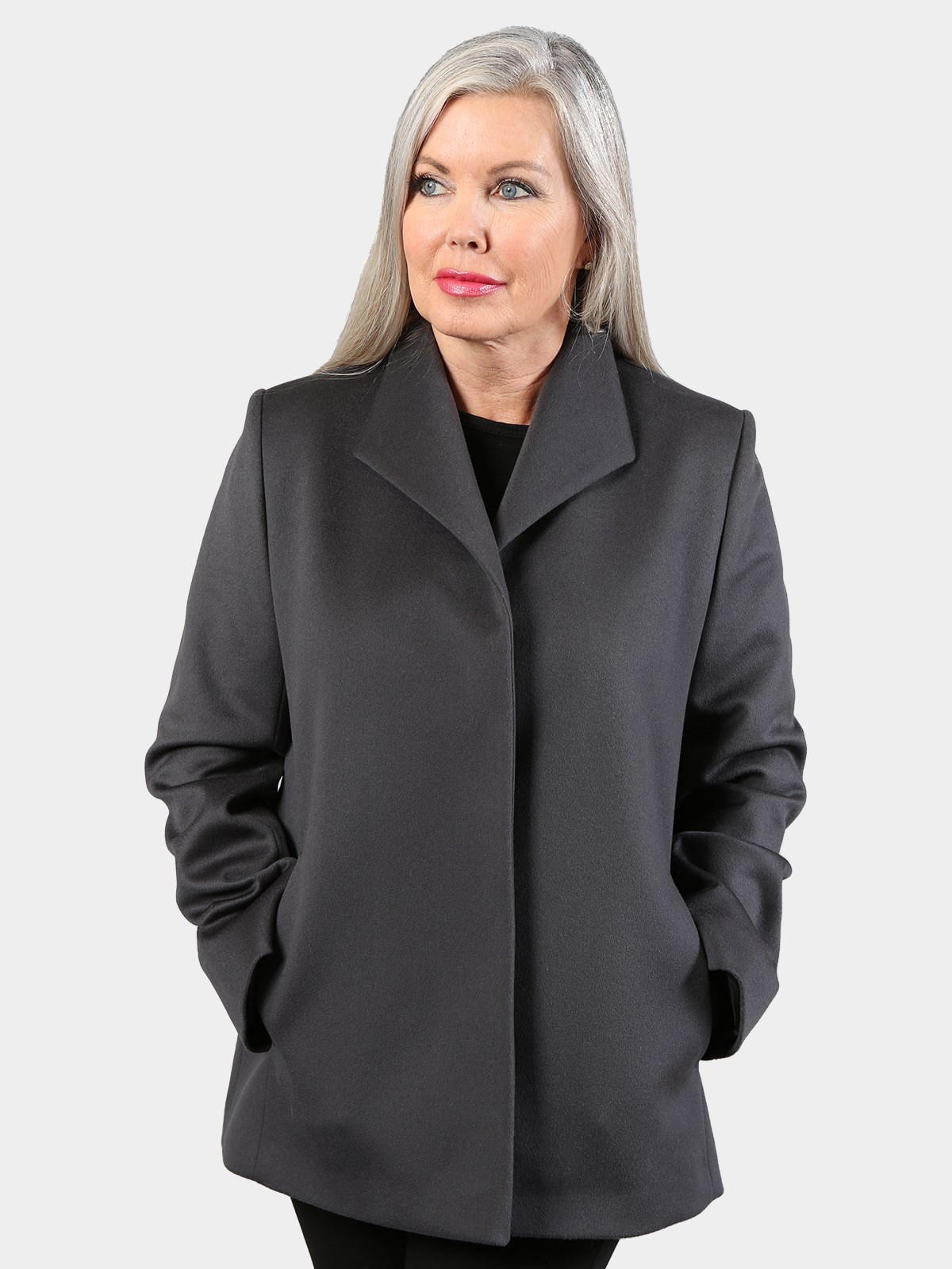 Woman's Dark Gray Loro Piana Cashmere Wool Jacket