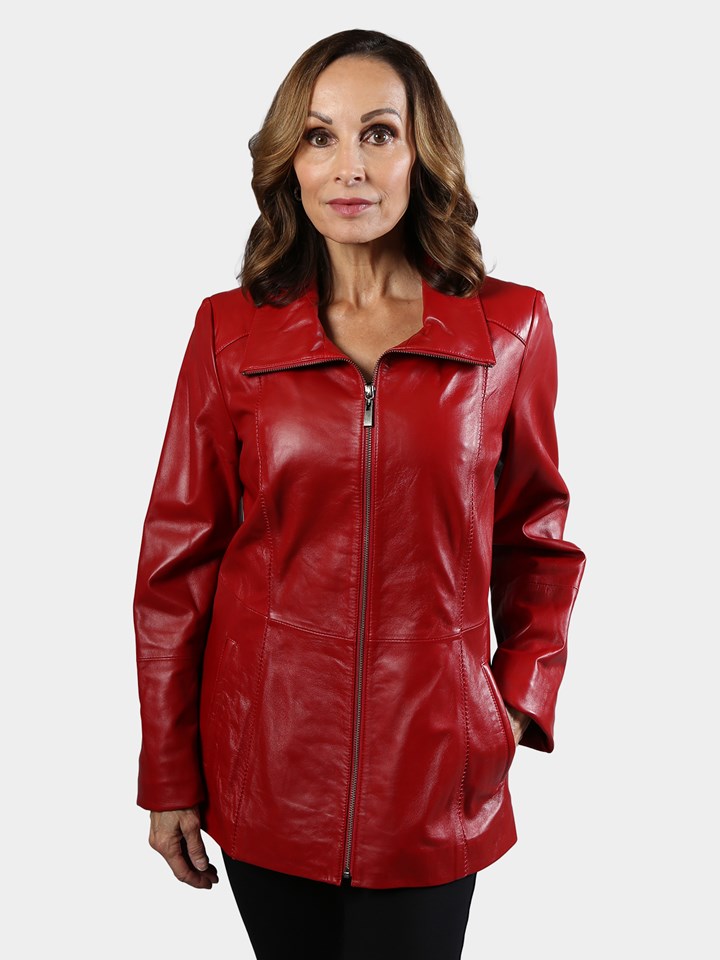 Woman's Flame Lambskin Leather Jacket