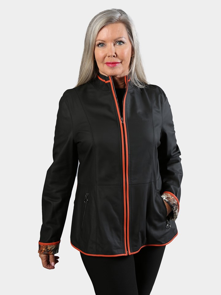 Woman's Black Fiesta Matte Lambskin Leather Jacket