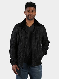 Man's Black Eclipse / Suede Shearling Jacket