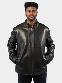 Man's Black Lambskin Leather Jacket