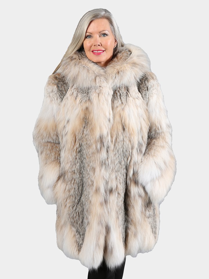 Woman's Natural Canadian Lynx Fur Parka
