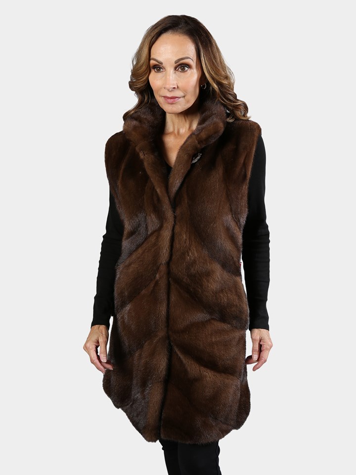 Woman's Brown Mink Fur Vest