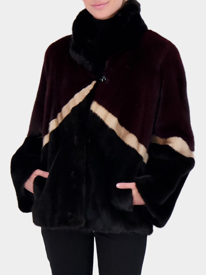 Woman's Multicolor Mink Fur Jacket