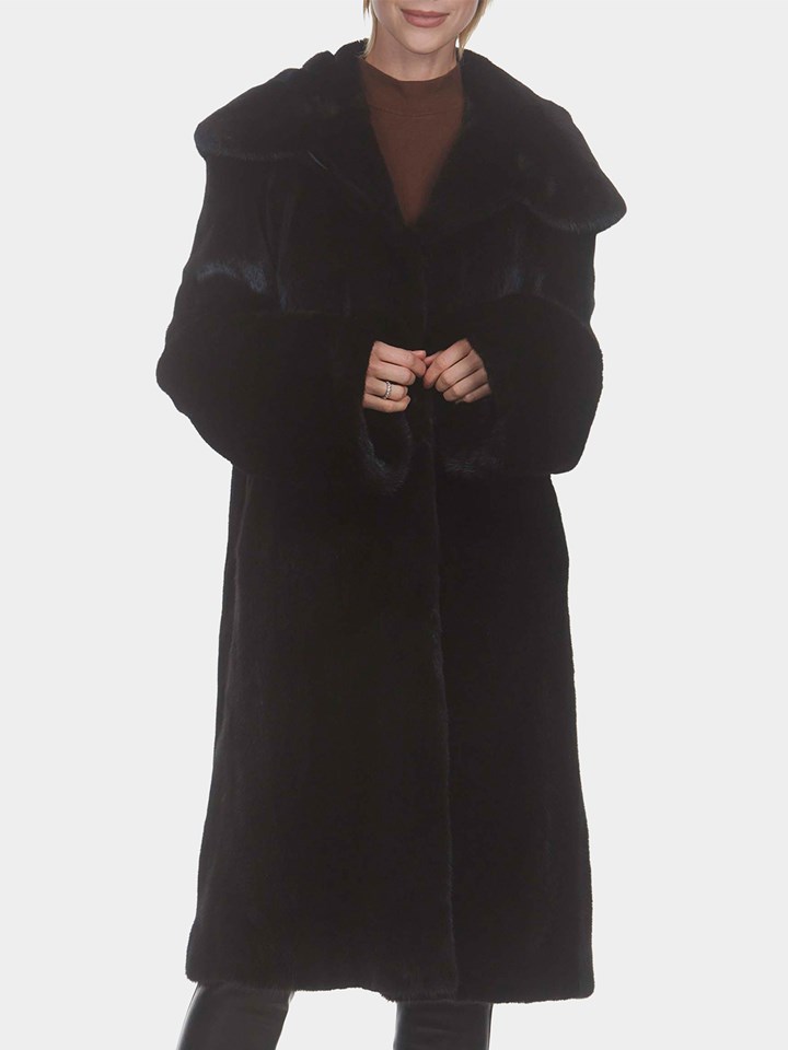 Woman's Gorski Black Mink Fur Coat