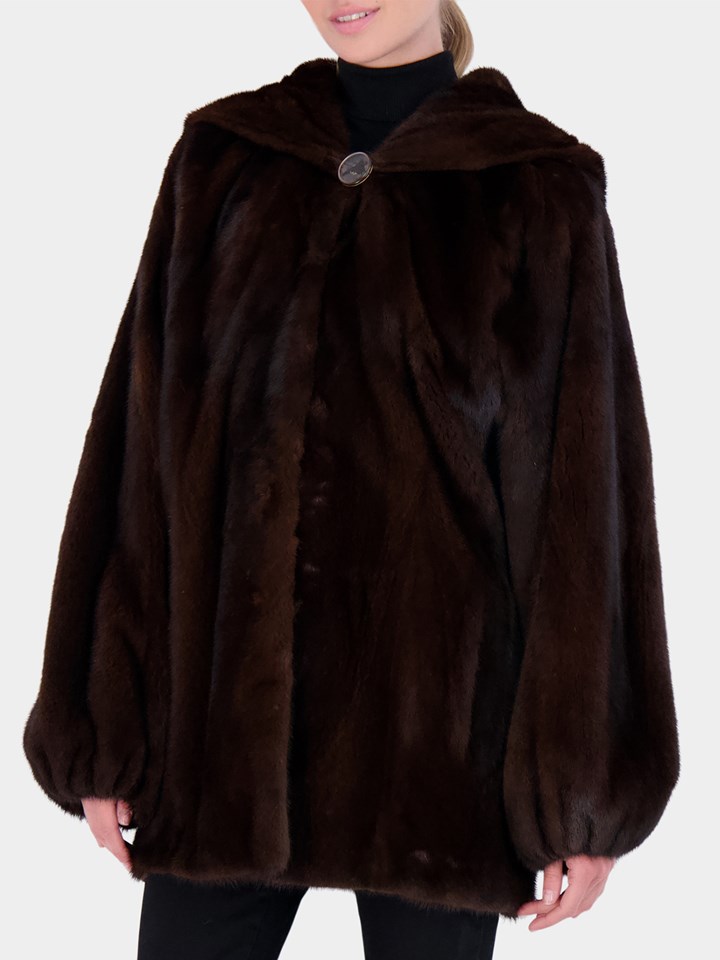 Woman's Mahogany Mink Fur Parka