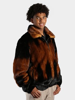 Man's Whiskey Degrade Mink Fur Jacket