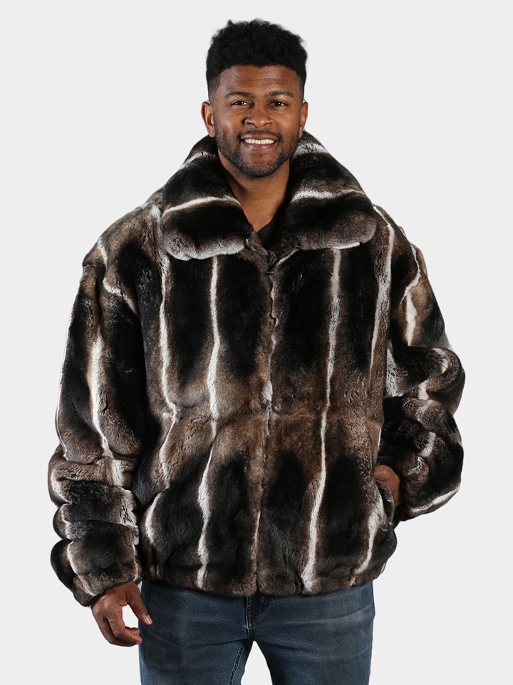 Man's Brown Rex Rabbit Fur Jacket