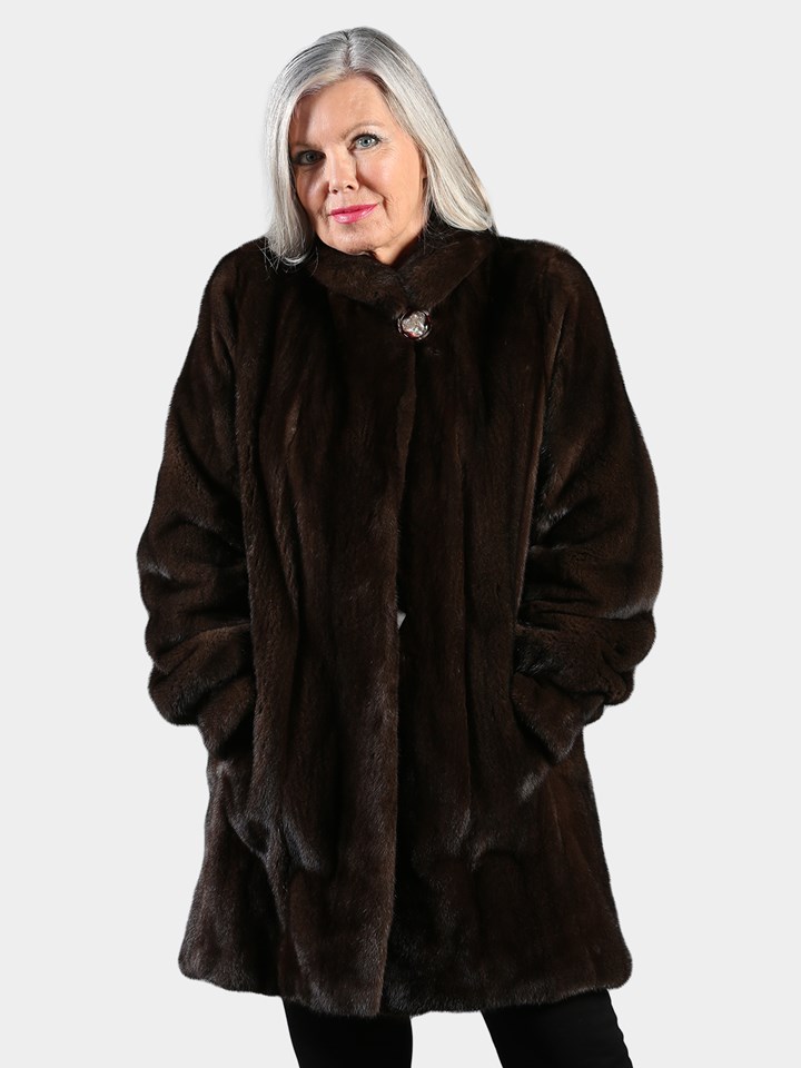 Day Furs Inc. Woman's Black Knit Rex Rabbit Fur Jacket