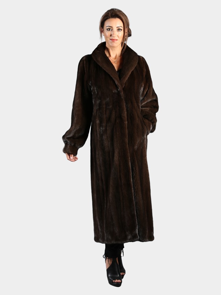 Woman's Mahogany Female Mink Fur Coat