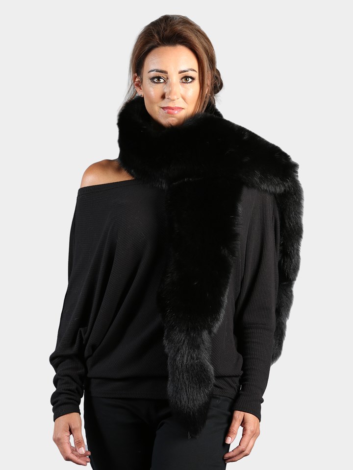 Woman's Black Fox Fur Fling