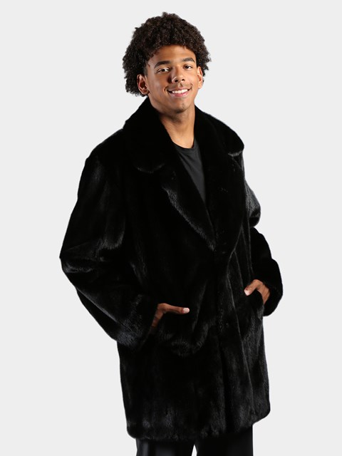 Day Furs, Inc. Man's Navy Blue Mink Fur Jacket