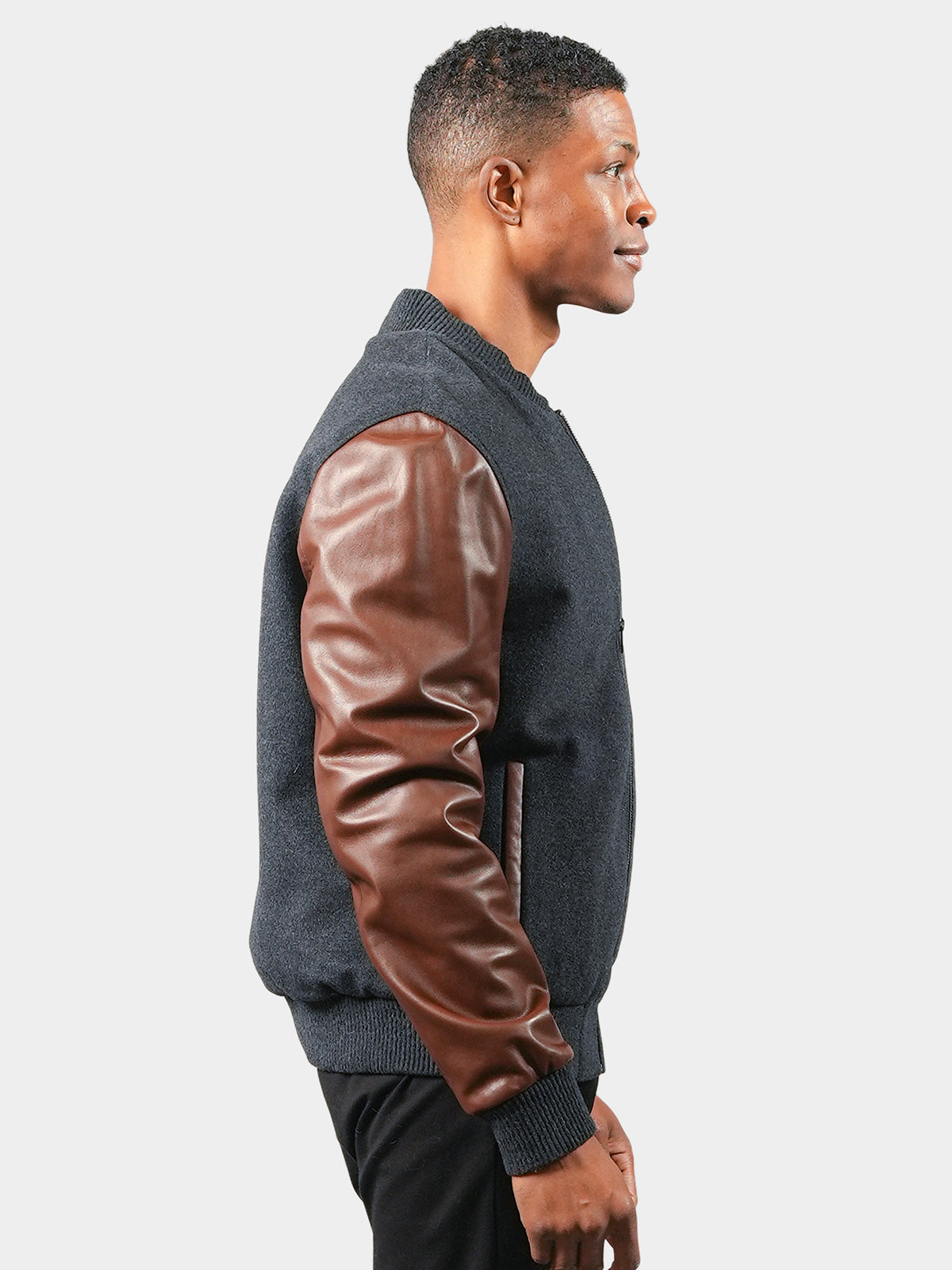 Man's Wool and Leather Jacket