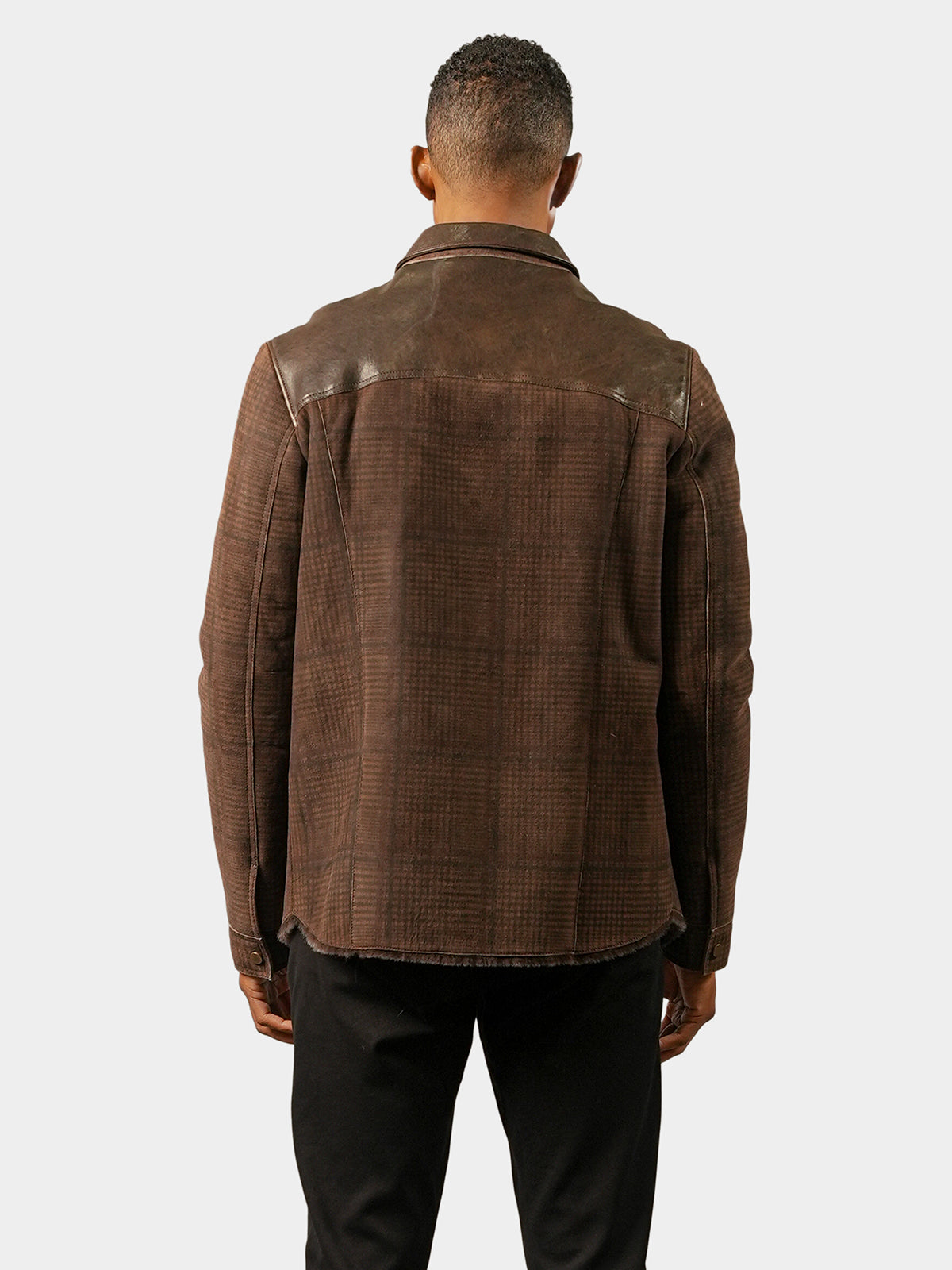 Man's Shearling Lamb Jacket with Leather Trim
