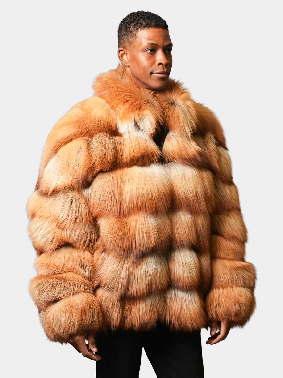 Man's Natural Red Fox Jacket