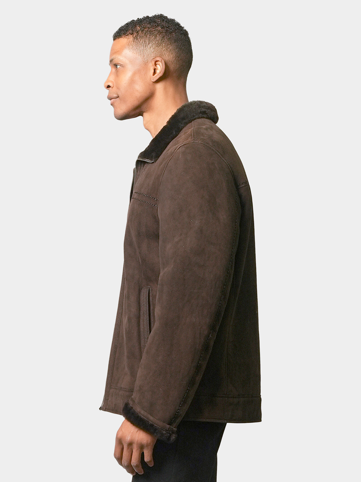 Men's Brown Shearling Lamb Jacket