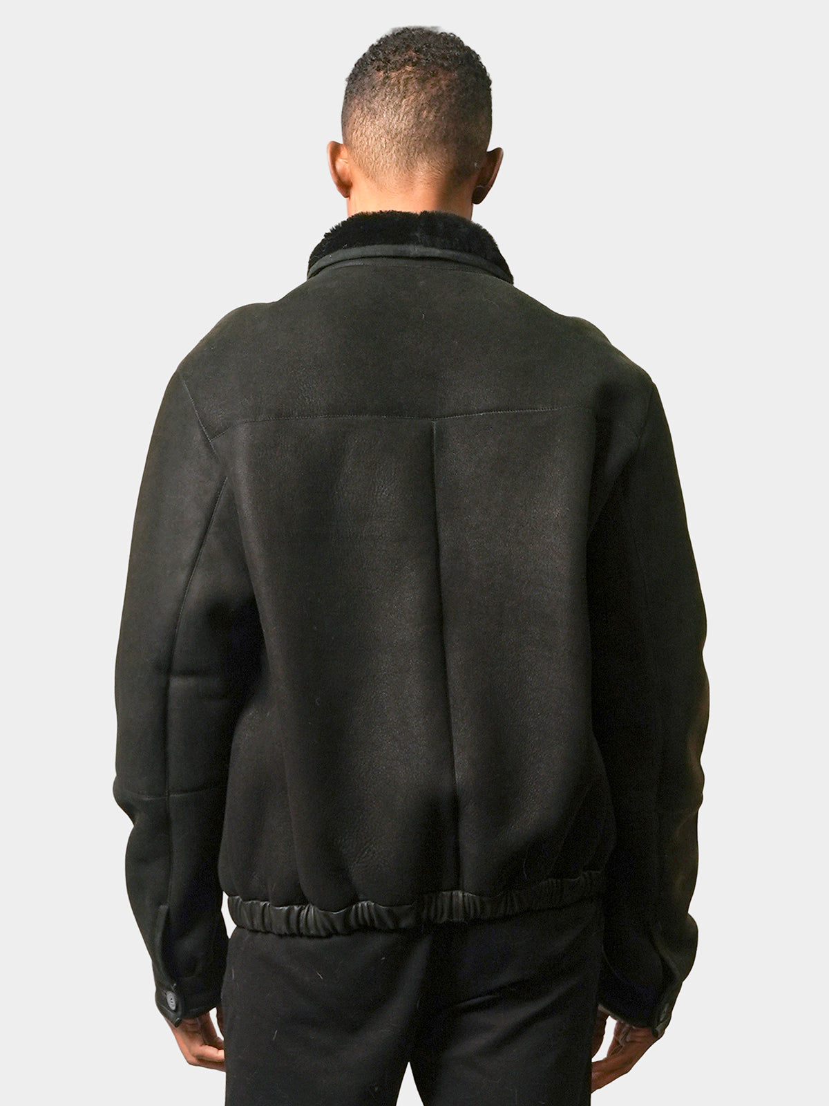 Man's Black Shearling Lamb Jacket