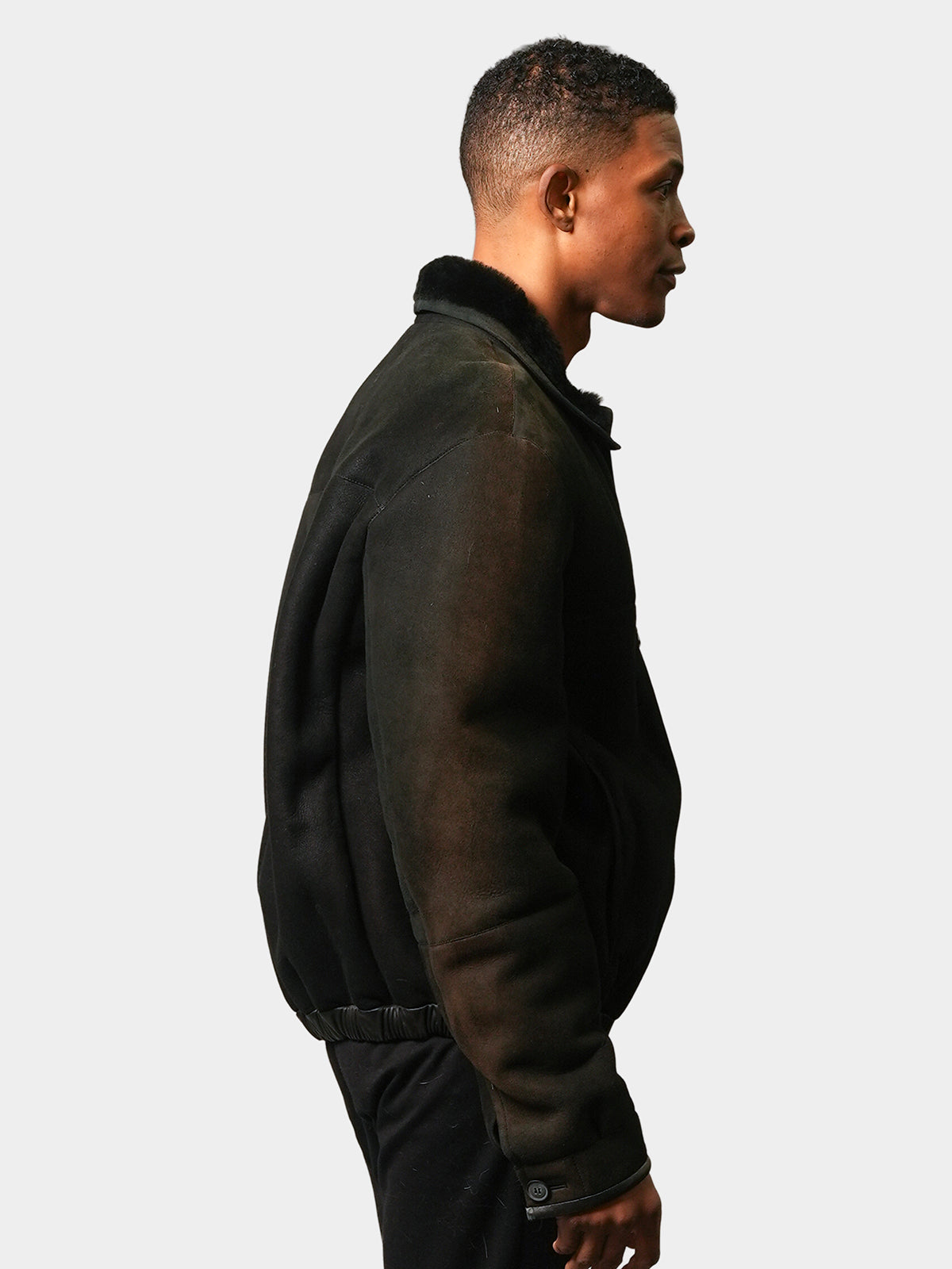 Man's Black Shearling Lamb Jacket