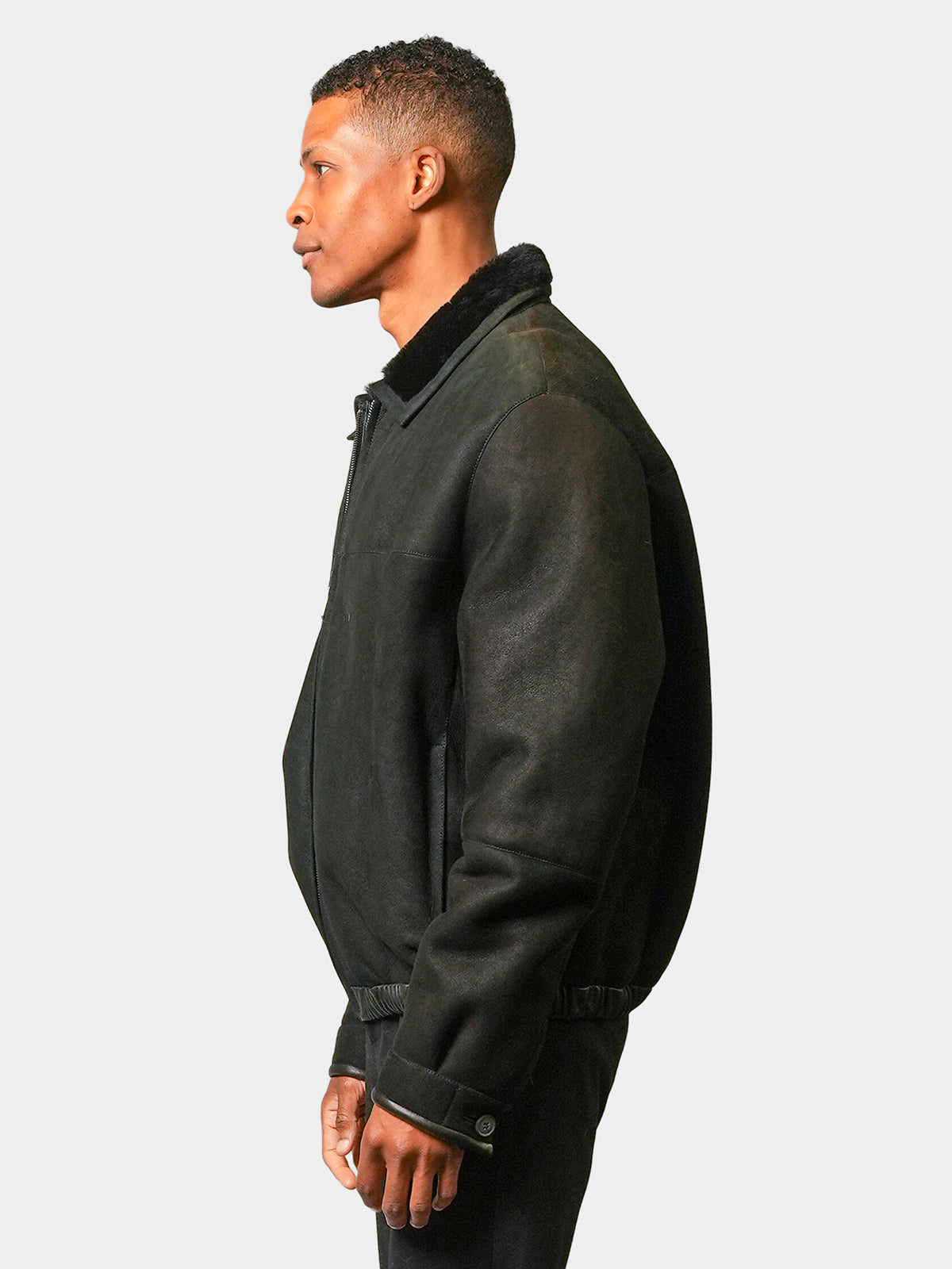 Man's Black Shearling Lamb Jacket