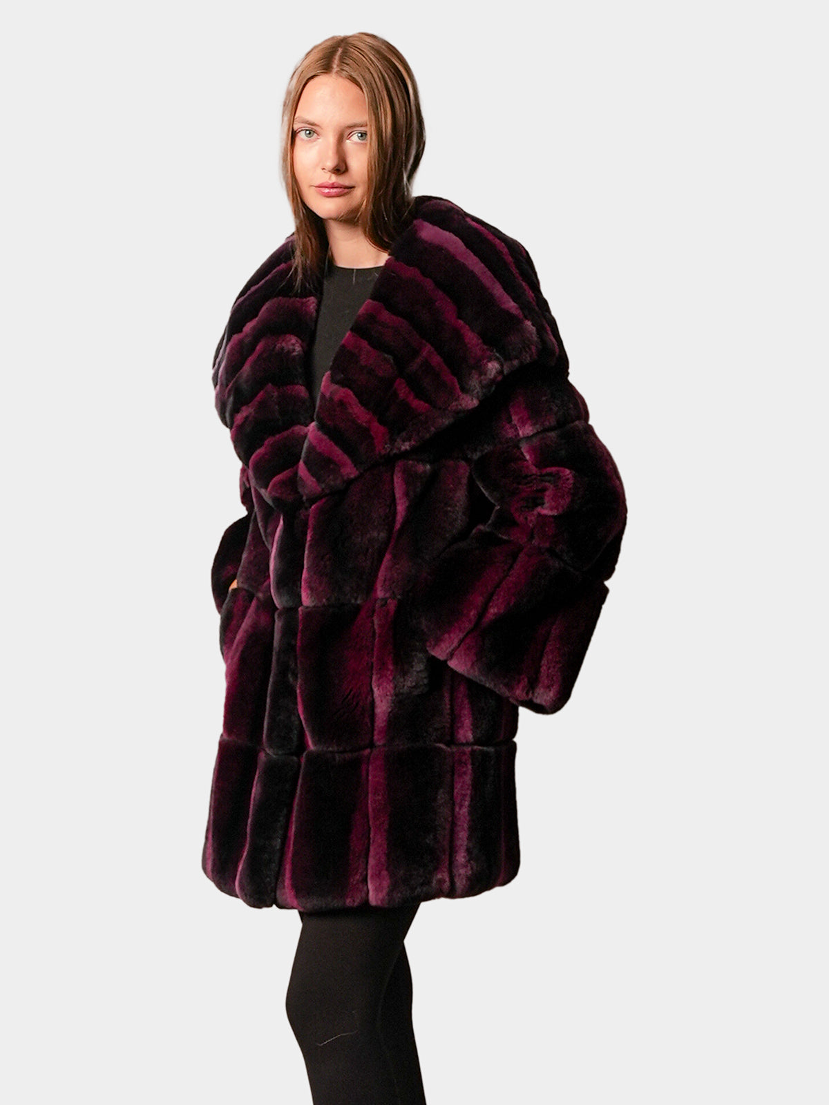 Women's Burgundy Rex Rabbit Stroller