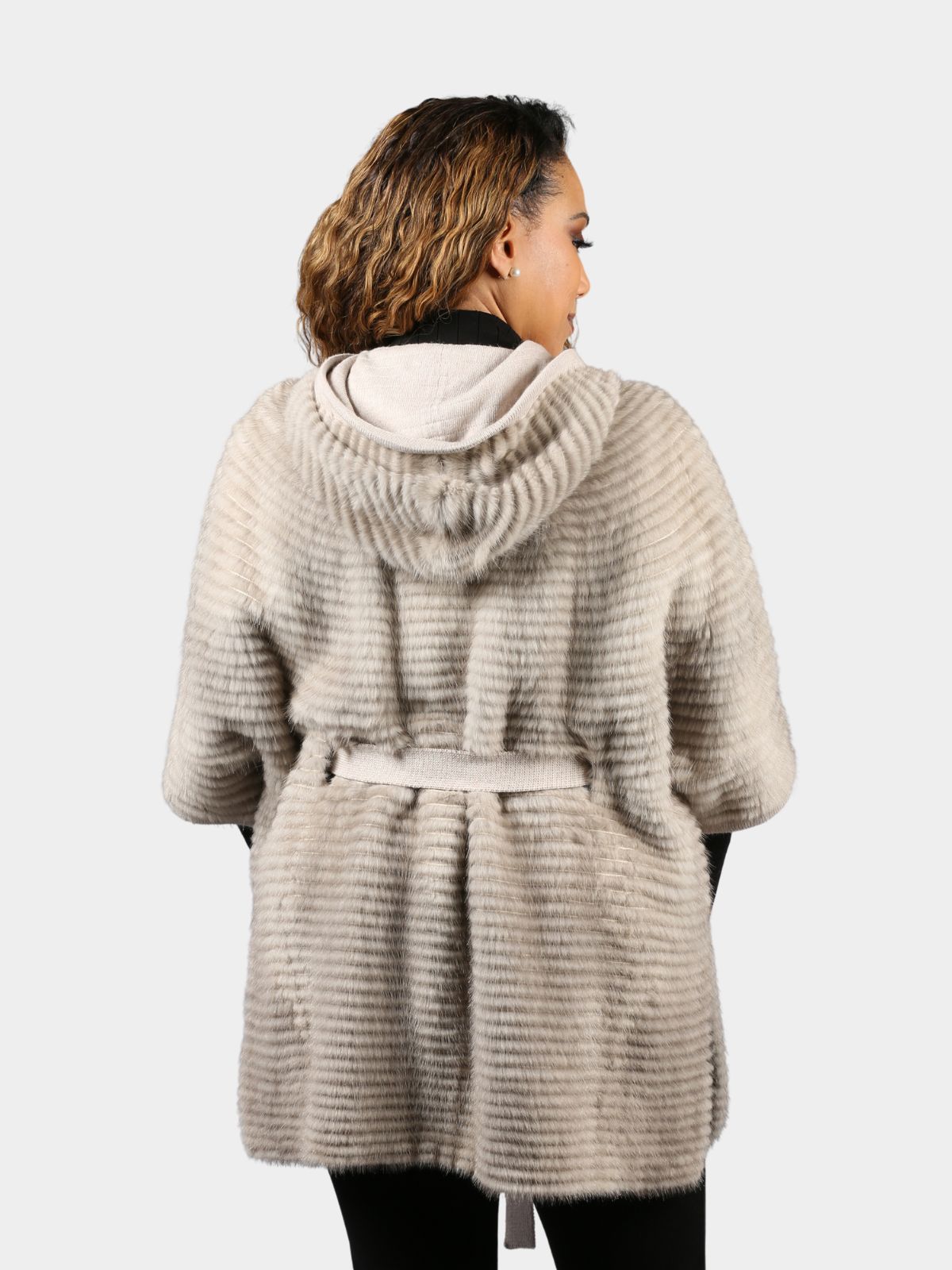 Women's Grey Mink Fur Stroller