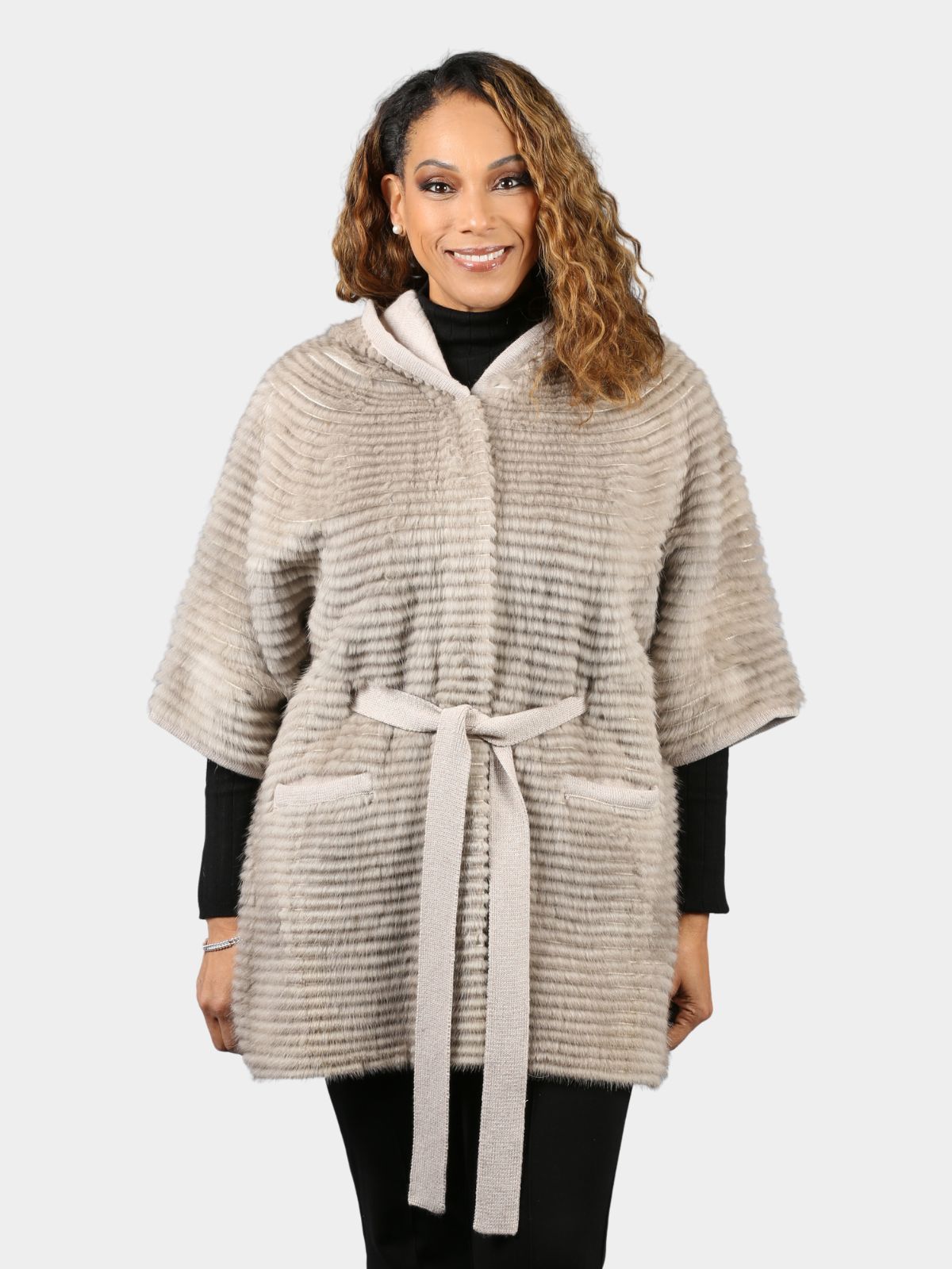 Women's Grey Mink Fur Stroller