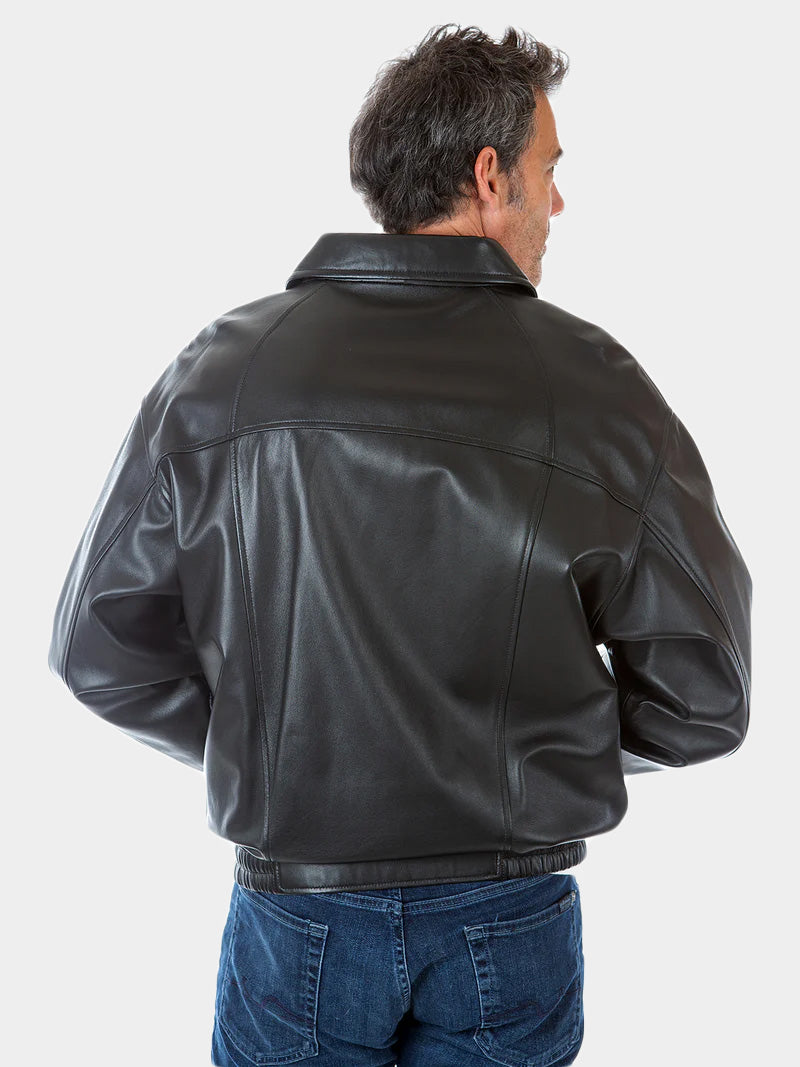 Man's Black Leather Jacket
