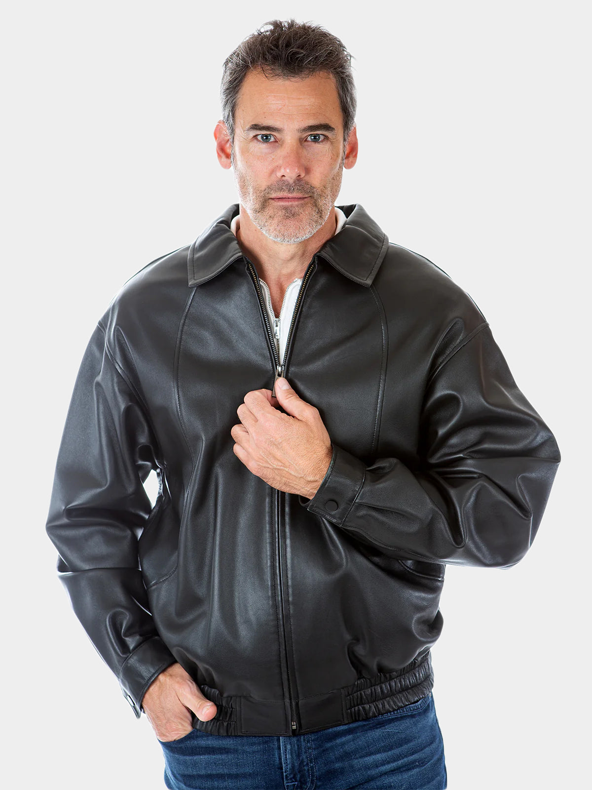 Man's Black Leather Jacket
