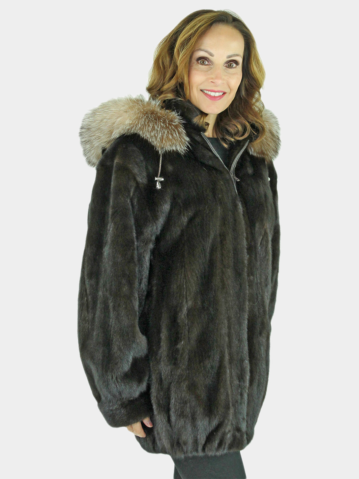 Woman's Mahogany Mink Fur Parka