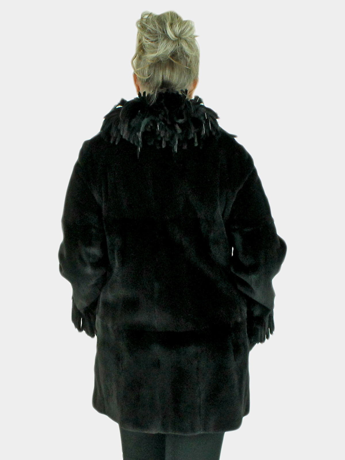 Woman's Black Sheared Mink Fur Stroller