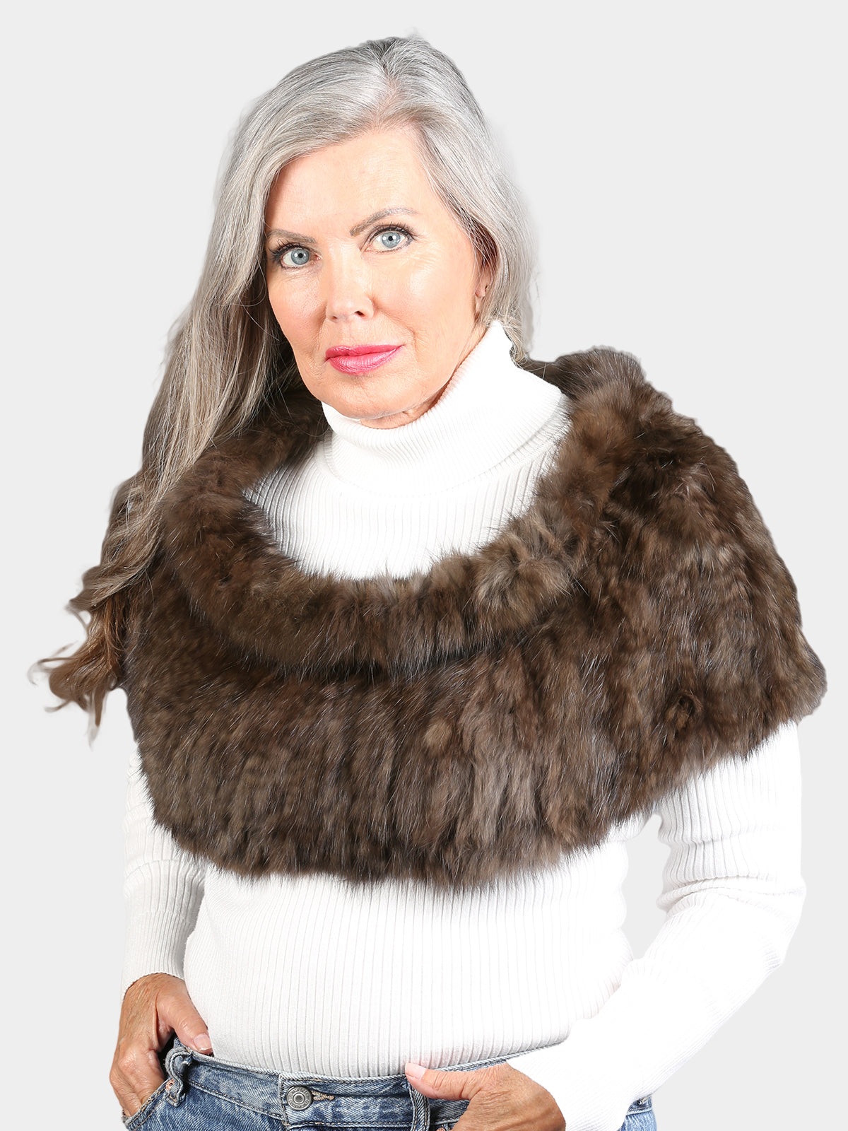 Women's Brown Sable Fur Neck Warmer
