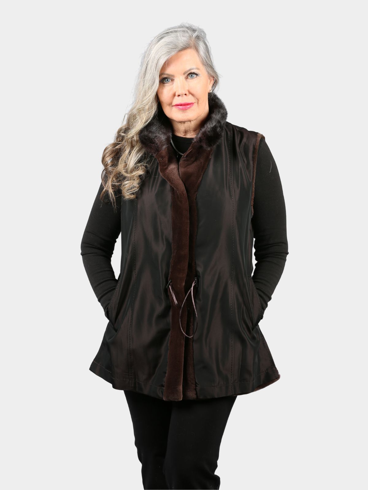 Women's Sommelier Sheared Mink Fur Vest (Reversible)