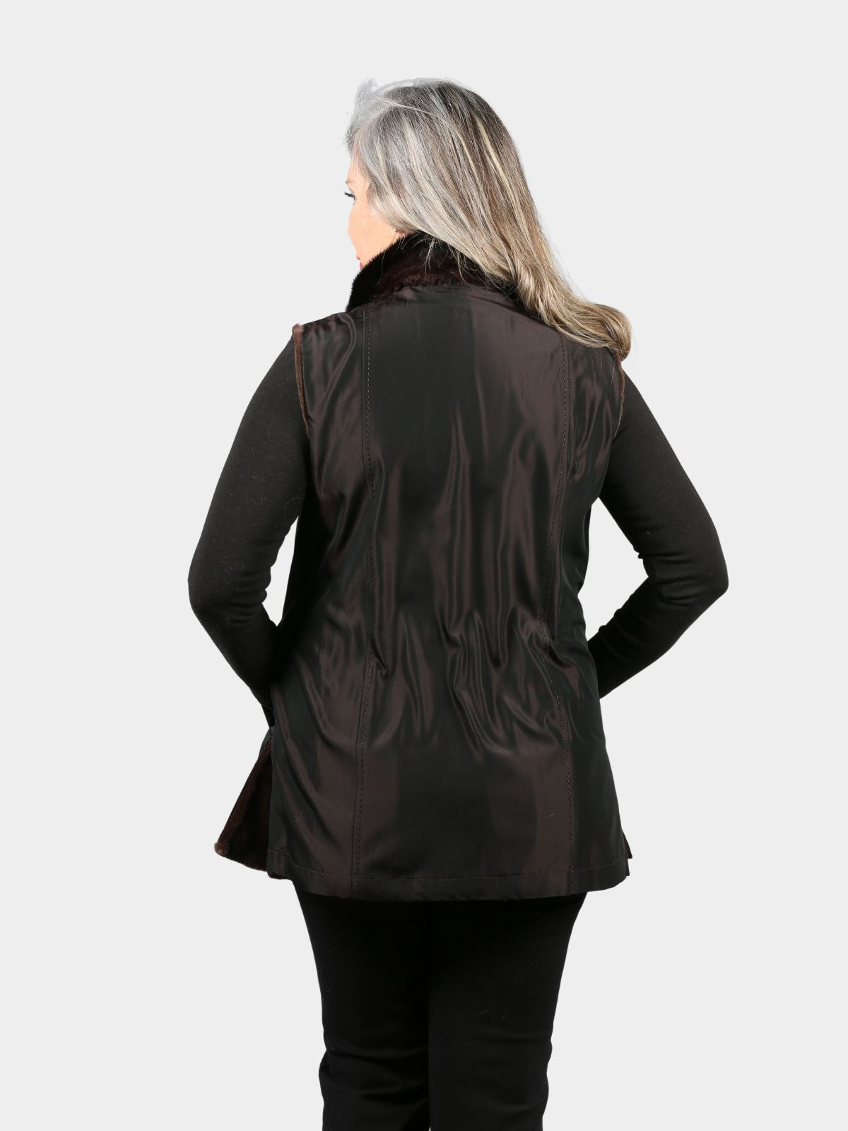 Women's Sommelier Sheared Mink Fur Vest (Reversible)