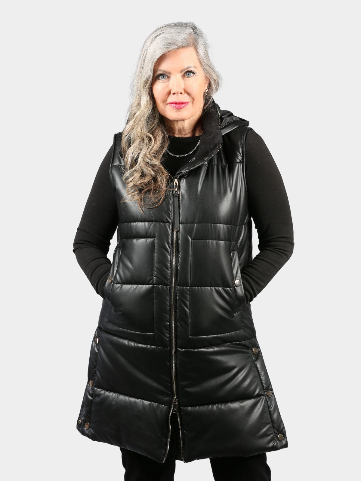 Women's Fabric Vest with Hood