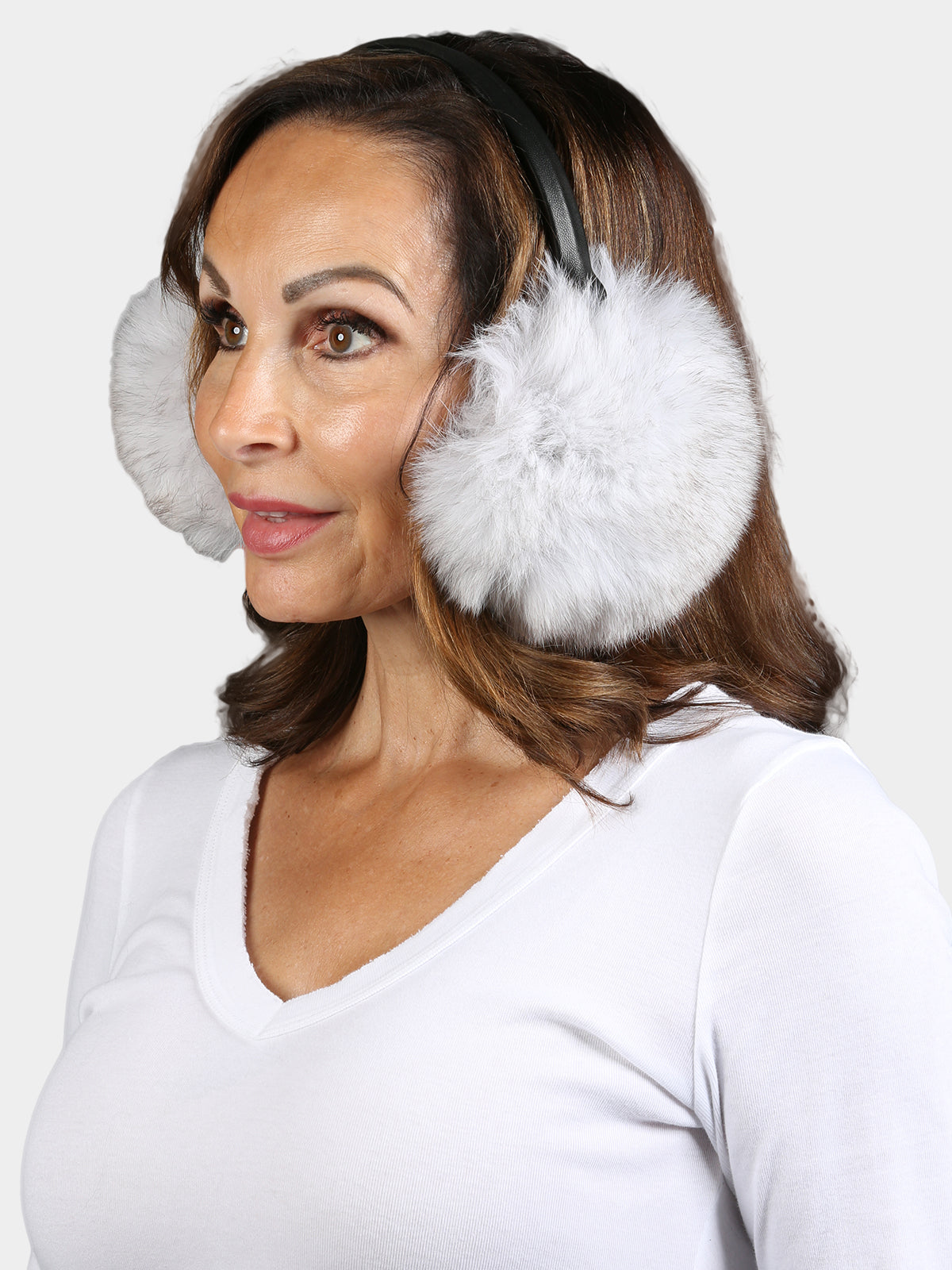 Women's Natural Blue Fox Fur Earmuffs