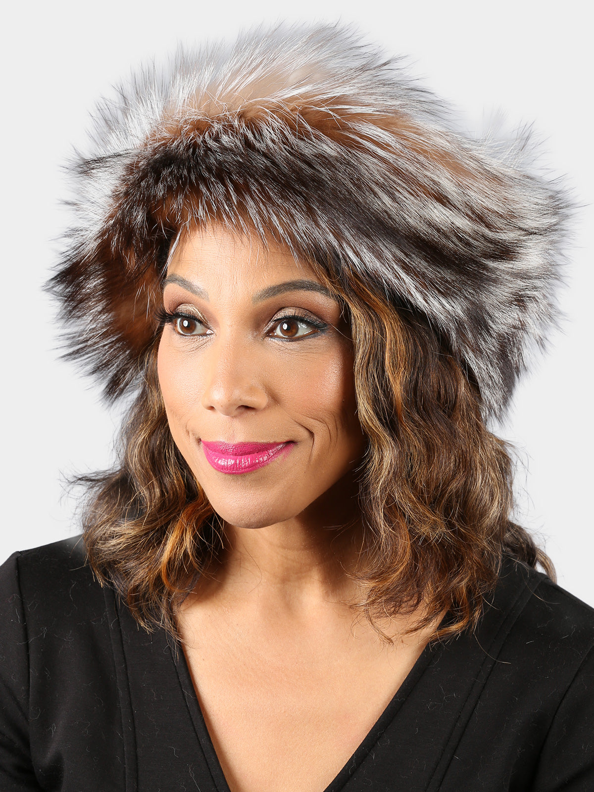 Woman's Crystal Fox Fur Headband