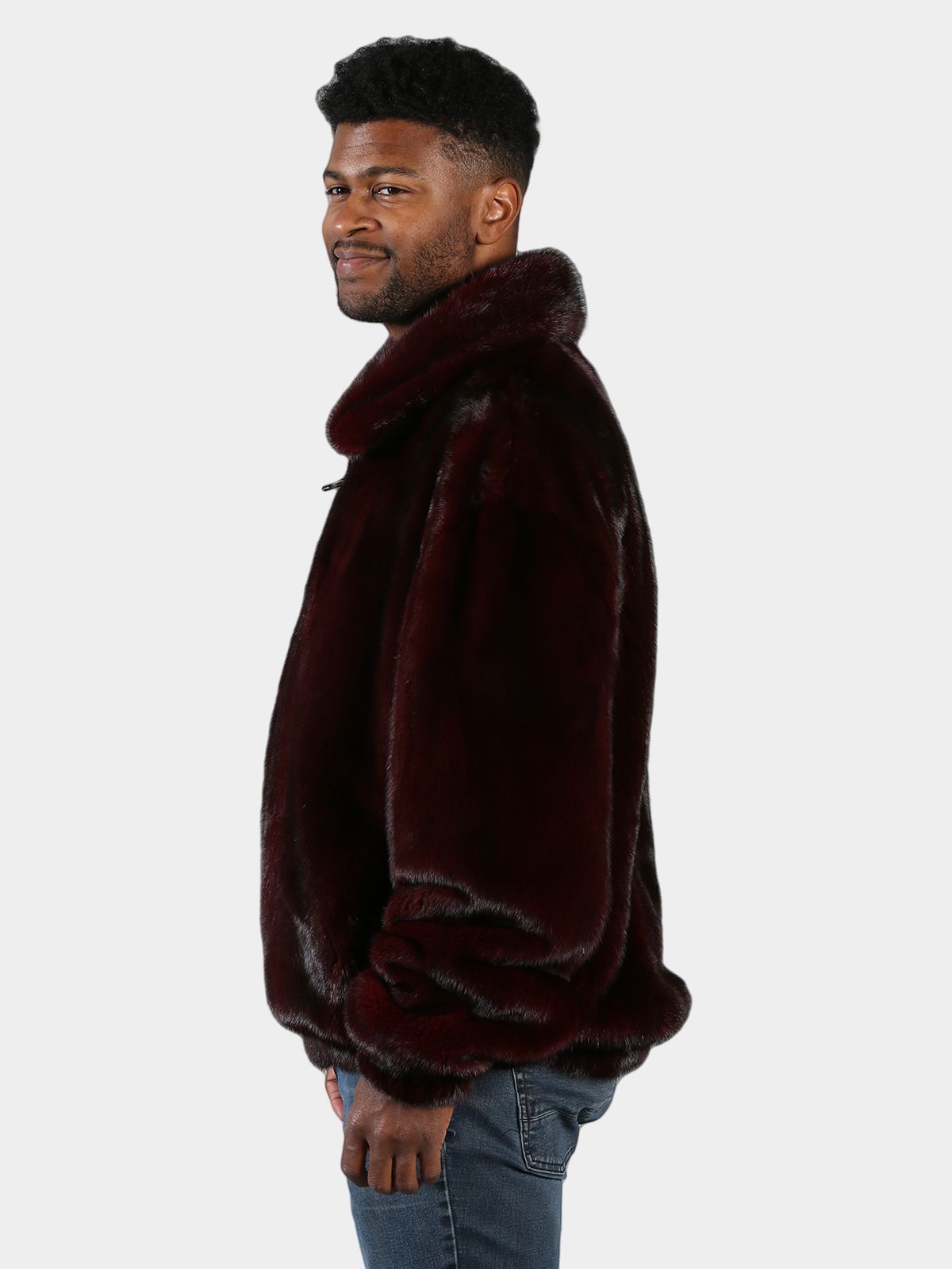 Man's Burgundy Mink Fur Jacket