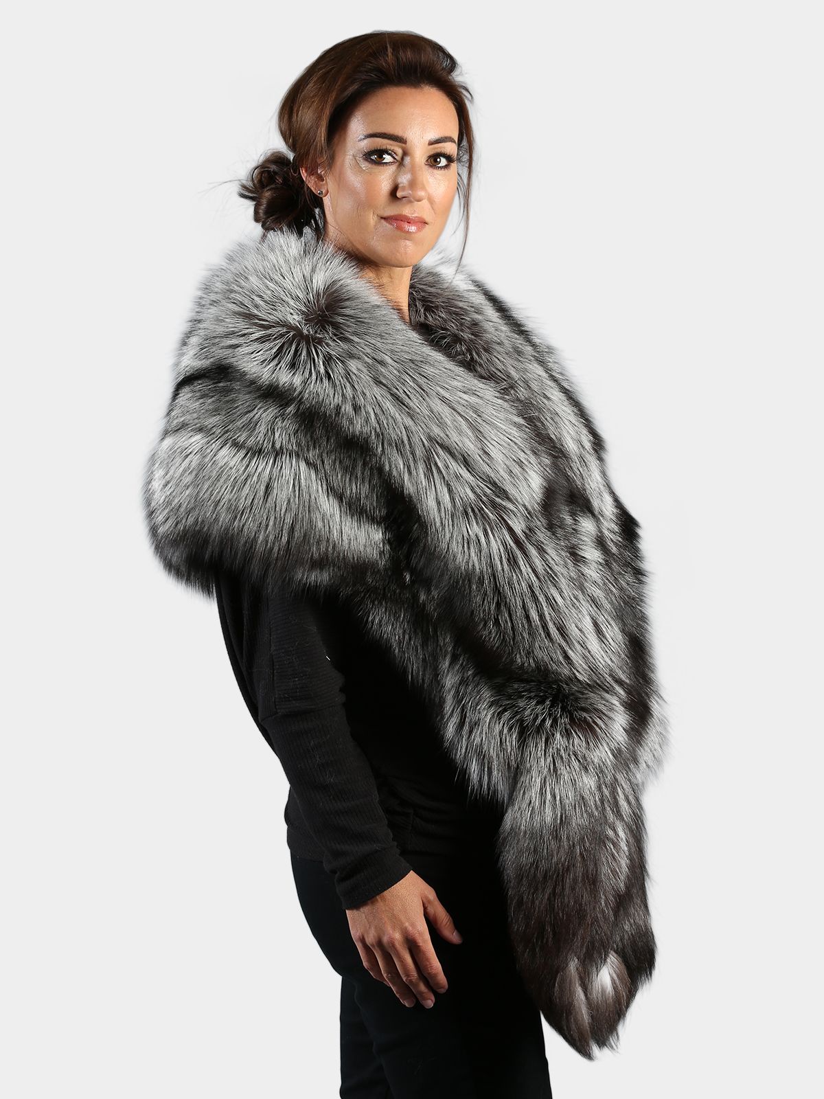 Woman's Natural Silver Fox Stole