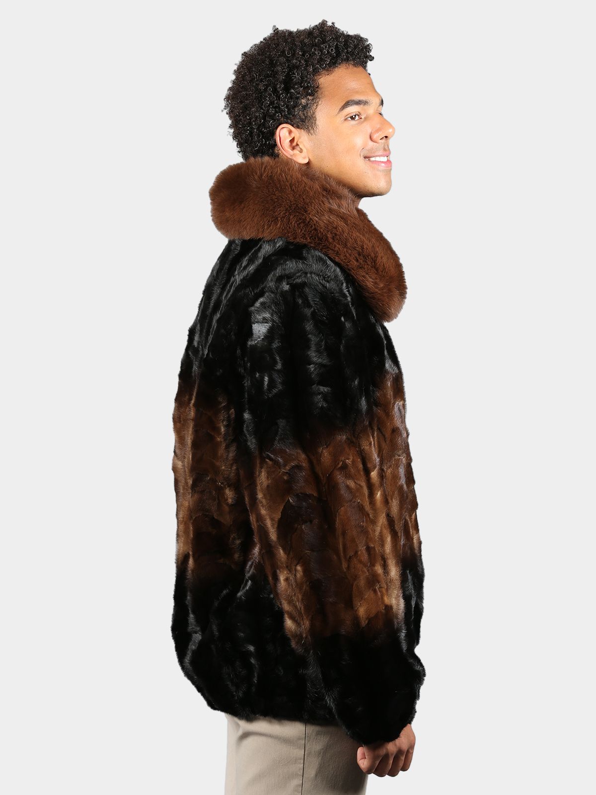 Man's Brown Degrade Mink Fur Jacket