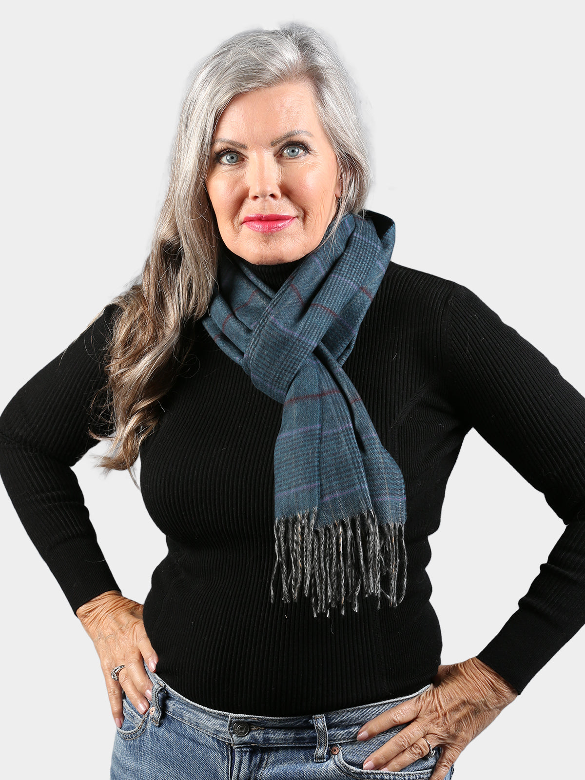 Woman's Deep Teal Fabric Scarf