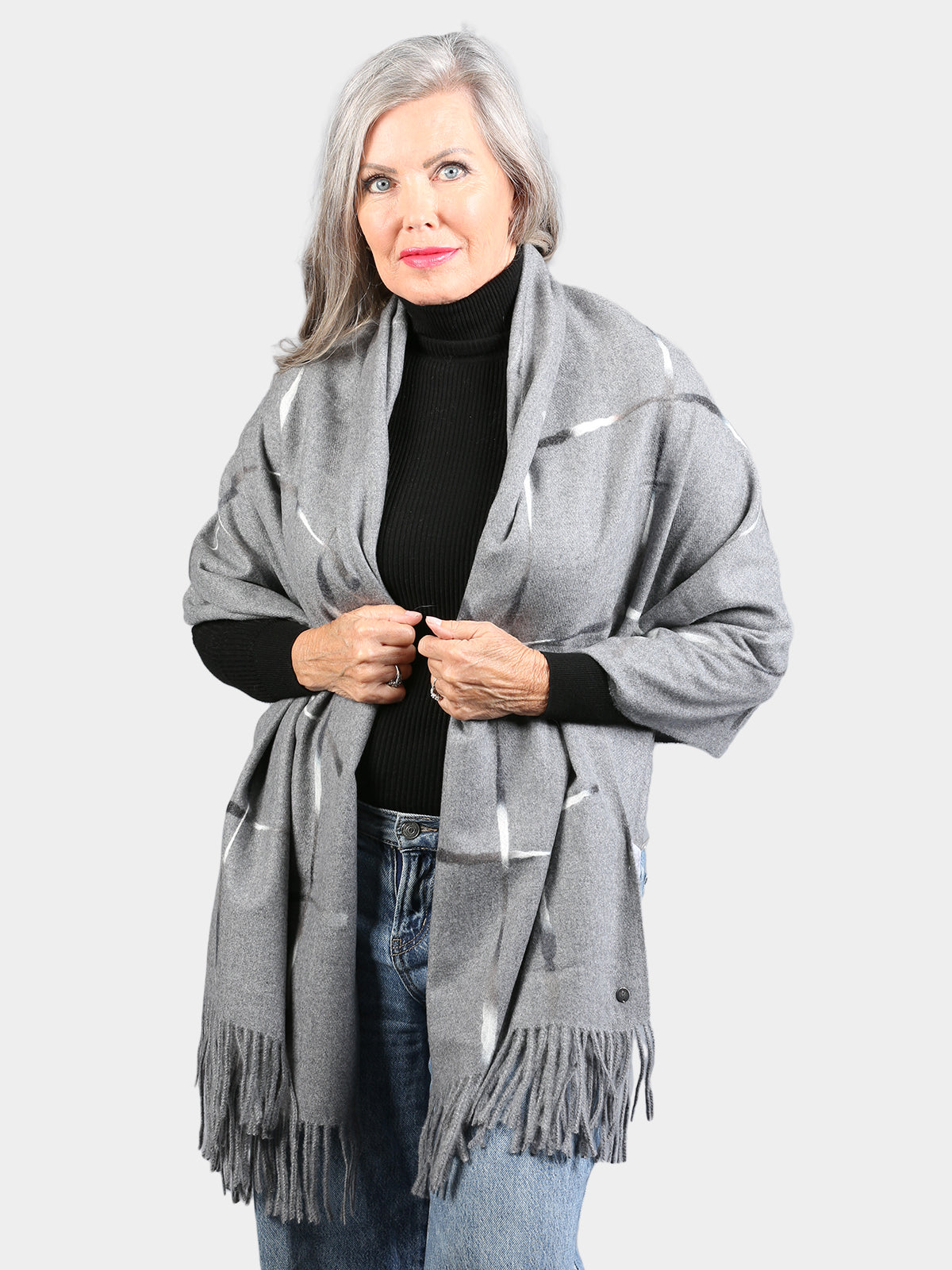Women's Gray Fabric Scarf