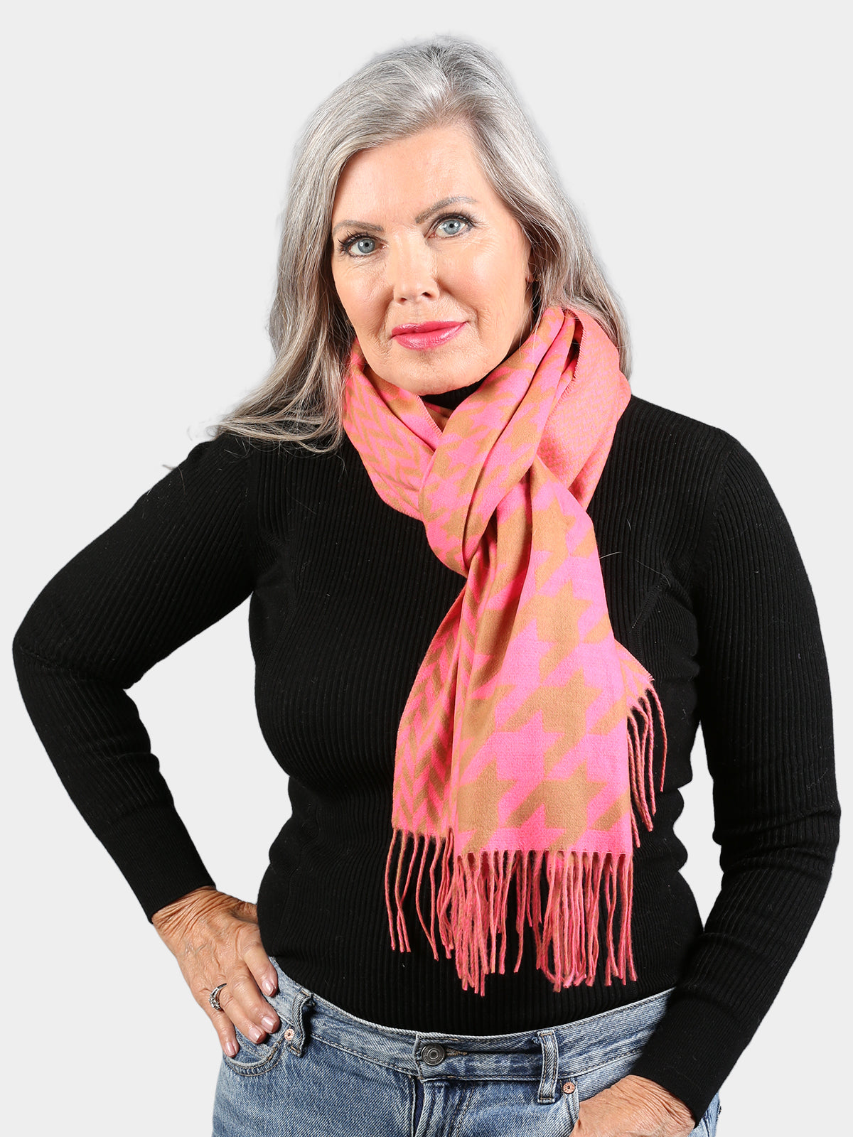 Women's Neon Pink Fabric Scarf