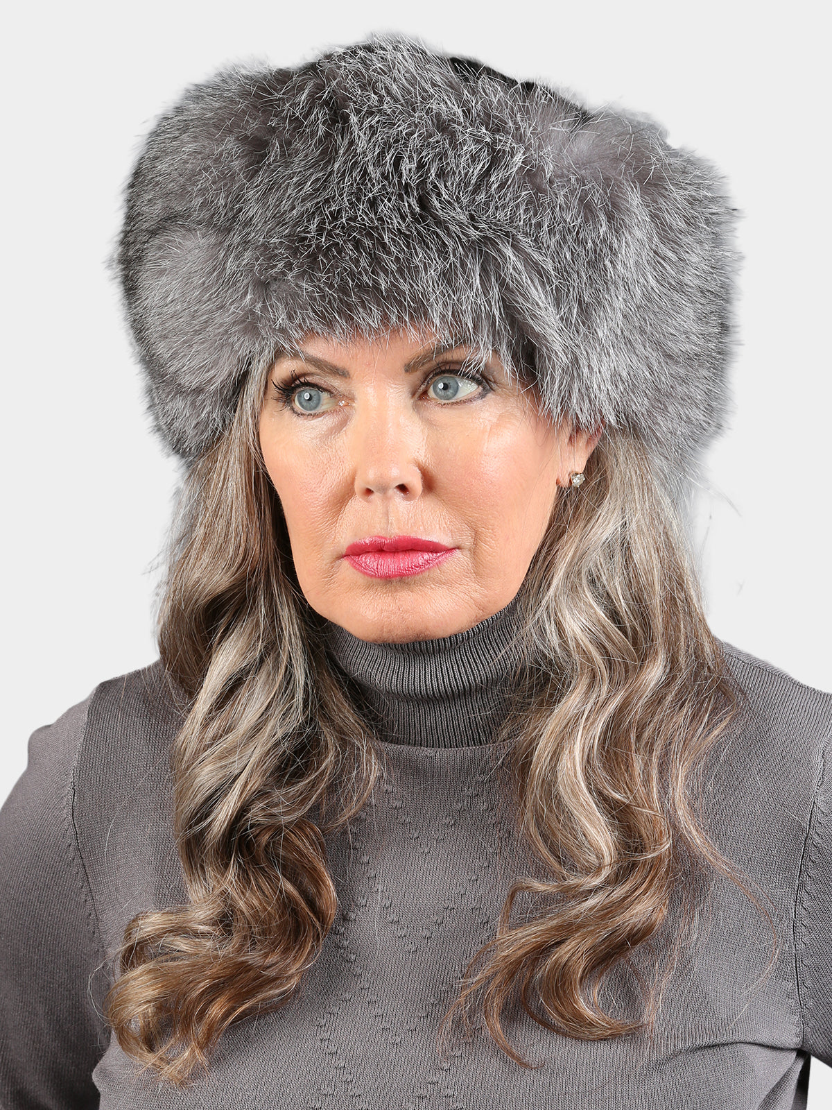 Women's Black Mink & Indigo Fox Fur Hat